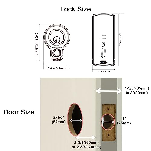 Lockly Flex Touch, Bluetooth Smart Door Lock, Keyless Entry Door Lock, 3D Biometric Fingerprint Deadbolt, Auto Lock, Monitoring Alert (Satin Nickel)