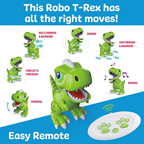 Power Your Fun Intellisaur Remote Control Dinosaur Robot for Kids and Robo Pets T-Rex Dinosaur Toy for Boys and Girls -Interactive Electronic Pets for Boys and Girls with Touch Sensors, LED Light Eyes