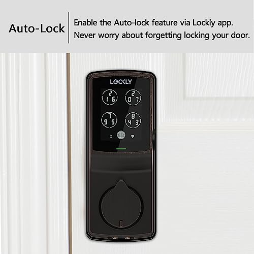 Lockly Secure Pro Deadbolt, Wi-Fi Smart Lock, Keyless Entry Door Lock, Smart Locks for Any Doors, PIN Genie® Keypad, 3D Biometric Fingerprint Sensor, Auto Lock, Rekeying Capability - Venetian Bronze