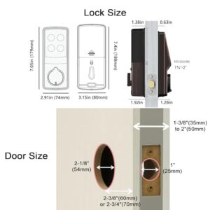 Lockly Secure Pro Deadbolt, Wi-Fi Smart Lock, Keyless Entry Door Lock, Smart Locks for Any Doors, PIN Genie® Keypad, 3D Biometric Fingerprint Sensor, Auto Lock, Rekeying Capability - Venetian Bronze