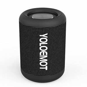 yoloemot waterproof mini bluetooth speaker,compact and portable,12h playtime,ipx5 waterproof,tws pairing, aux,tf, portable wireless speakers for home/party/beach, birthday gift (black)