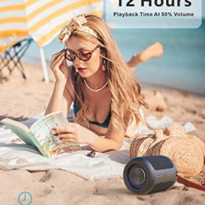 YOLOEMOT Waterproof Mini Bluetooth Speaker,Compact and Portable,12H Playtime,IPX5 Waterproof,TWS Pairing, AUX,TF, Portable Wireless Speakers for Home/Party/Beach, Birthday Gift (Black)