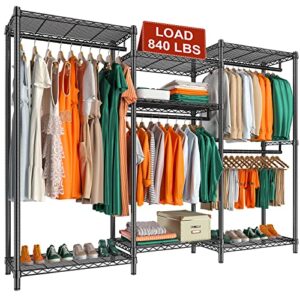 raybee clothes rack for hanging clothes rack heavy duty clothing rack load 840 lbs metal clothing racks for hanging clothes rack heavy duty adjustable wire garment rack 76.8" h x 68.8" w x 16.8" d