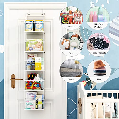 Fixwal 2 Pack 5-Shelf Over The Door Hanging Pantry Organizer, Hanging Storage with Clear Plastic Pockets, Large Capacity Door Organizer for Closet, Bedroom, Nursery, Bathroom and Sundries