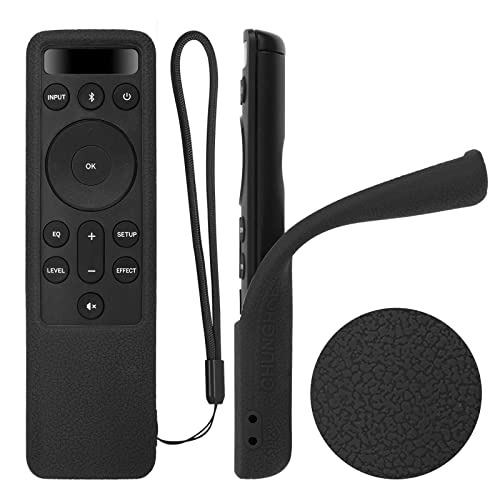 1PCS Protective Silicone Remote Case for Vizio 5.1 2.1 Home Theater Sound Bar Remote, for D21-H D51-H D512-H D510-H D20 Remote Control Shockproof, Washable, Skin-Friendly, Anti-Lost with Loop (Black)