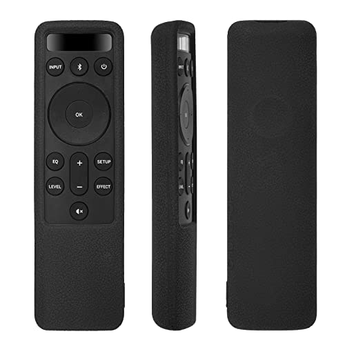 1PCS Protective Silicone Remote Case for Vizio 5.1 2.1 Home Theater Sound Bar Remote, for D21-H D51-H D512-H D510-H D20 Remote Control Shockproof, Washable, Skin-Friendly, Anti-Lost with Loop (Black)