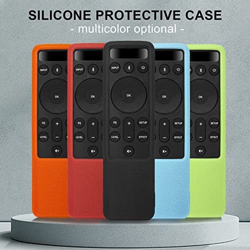 1PCS Protective Silicone Remote Case for Vizio 5.1 2.1 Home Theater Sound Bar Remote, for D21-H D51-H D512-H D510-H D20 Remote Control Shockproof, Washable, Skin-Friendly, Anti-Lost with Loop (Black)