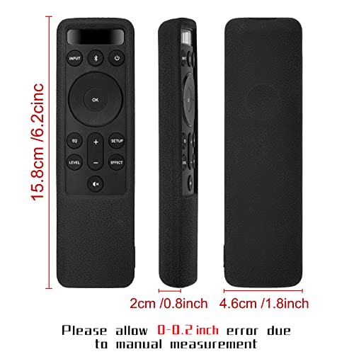 1PCS Protective Silicone Remote Case for Vizio 5.1 2.1 Home Theater Sound Bar Remote, for D21-H D51-H D512-H D510-H D20 Remote Control Shockproof, Washable, Skin-Friendly, Anti-Lost with Loop (Black)