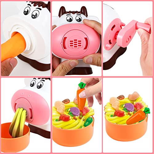 Color Play Dough Clay Set for Kids Toys, Jugar con la masa KitchenTools Creations Ultimate Cookie Noodle Ice Cream Maker Machine Playset for 3 4 5 6 7 8 Year Old Girls Boys Kids and Toddlers