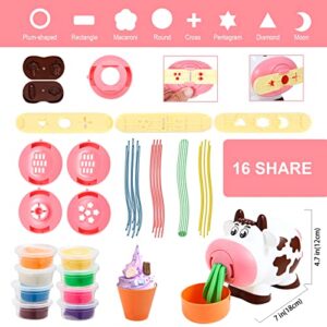 Color Play Dough Clay Set for Kids Toys, Jugar con la masa KitchenTools Creations Ultimate Cookie Noodle Ice Cream Maker Machine Playset for 3 4 5 6 7 8 Year Old Girls Boys Kids and Toddlers