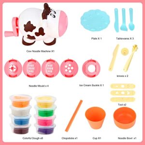 Color Play Dough Clay Set for Kids Toys, Jugar con la masa KitchenTools Creations Ultimate Cookie Noodle Ice Cream Maker Machine Playset for 3 4 5 6 7 8 Year Old Girls Boys Kids and Toddlers