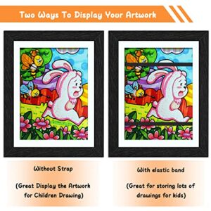 Eiqer Kids Art Frames, Front Opening Kids Art Display Frames 8.5x11, kids Art Frames Front Opening, A4 Art-Work, Storage Frames, Crafts, Drawing for Kids Drawing Crafting (Black, Set of 2)