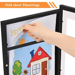 Eiqer Kids Art Frames, Front Opening Kids Art Display Frames 8.5x11, kids Art Frames Front Opening, A4 Art-Work, Storage Frames, Crafts, Drawing for Kids Drawing Crafting (Black, Set of 2)