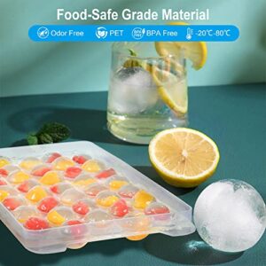 Ice Cube Tray, 3 Packs Round Ice Cube Trays for Freezer, Easy-Release 1 IN X 111 Pcs Ice Ball Maker Mold with Removable Lid and Bin Making Ice Balls for Tea Coffee Cocktail Whiskey (Blue)