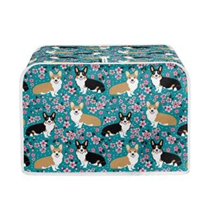 disnimo floral dog toaster cover 2 slice, bread maker cover kitchen small appliance covers, microwave toaster oven cover for most standard 2 slice toasters, kitchen accessories