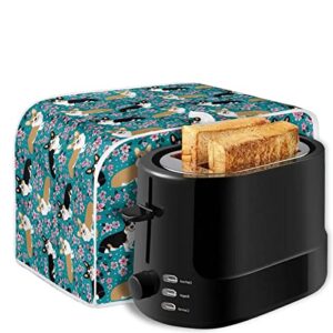 DISNIMO Floral Dog Toaster Cover 2 Slice, Bread Maker Cover Kitchen Small Appliance Covers, Microwave Toaster Oven Cover for Most Standard 2 Slice Toasters, Kitchen Accessories