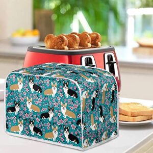 DISNIMO Floral Dog Toaster Cover 2 Slice, Bread Maker Cover Kitchen Small Appliance Covers, Microwave Toaster Oven Cover for Most Standard 2 Slice Toasters, Kitchen Accessories