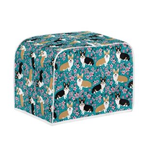 DISNIMO Floral Dog Toaster Cover 2 Slice, Bread Maker Cover Kitchen Small Appliance Covers, Microwave Toaster Oven Cover for Most Standard 2 Slice Toasters, Kitchen Accessories