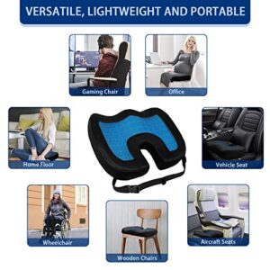 LEGMEE Gel Enhanced Seat Cushion Cooling Gel Core, Memory Foam Seat Cushion Gel for Sciatica Coccyx Back & Tailbone Pain Relief - Orthopedic Chair Pad for Lumbar Support in Office Chair Car Seat