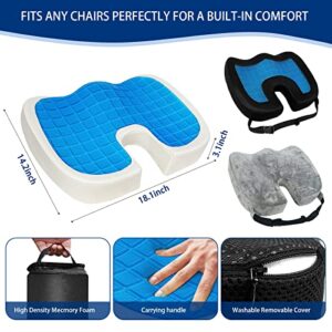 LEGMEE Gel Enhanced Seat Cushion Cooling Gel Core, Memory Foam Seat Cushion Gel for Sciatica Coccyx Back & Tailbone Pain Relief - Orthopedic Chair Pad for Lumbar Support in Office Chair Car Seat