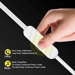 (2 Pack) Wire Controlled Earphones with Microphone,Suitable for Desktop Computers, laptops, Android Phones, iOS and Other Devices (Black+White)