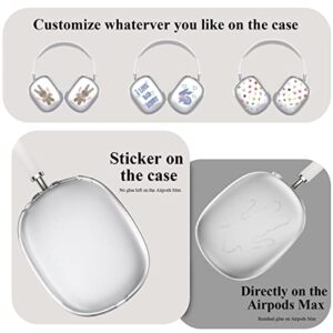 JDHDL [3 in 1] for Airpods Max Case Cover, Clear Soft TPU Earcup Case Cover+Slicone Earpad Cover+Silicone Overhead Cover, Transparent Protective Case for Apple Airpods Max Accessories