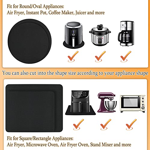 BYKITCHEN Heat Resistant Mat for Air Fryer, 4 Different Size, Appliance Sliders for Kitchen Appliances, Sliding Mat for Coffee Maker, Air Fryer, Instant Pot, Stand Mixer, Air Fryer Accessories