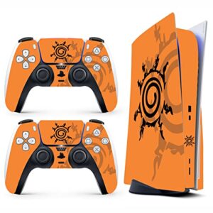 hk studio anime seal decal sticker skin specific cover for both ps5 disc edition and digital edition - waterproof, no bubble, including 2 controller skins and console skin