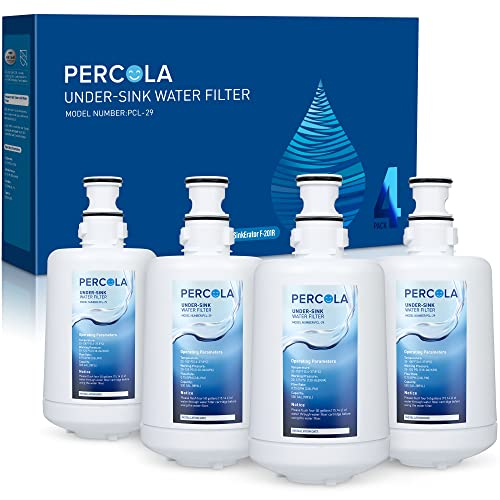 PERCOLA F-201R Under Sink Water Filter, Replacement for InSinkErator Instant Hot & Hot/Cool Water Dispensers Water Filter Cartridge F-201R, 500 Gallons (4 Packs)