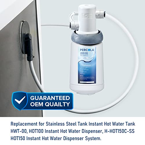 PERCOLA F-201R Under Sink Water Filter, Replacement for InSinkErator Instant Hot & Hot/Cool Water Dispensers Water Filter Cartridge F-201R, 500 Gallons (4 Packs)