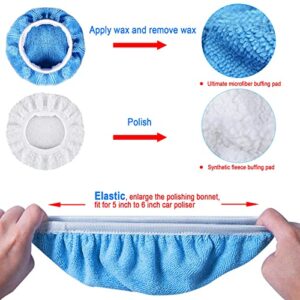 SIQUK 16 Pieces 5 Inch Buffing Pads Foam Polishing Pad Kit Polisher Pads Bonnets Wax Buffer Polish Pads Car Buffer Attachment for Drill