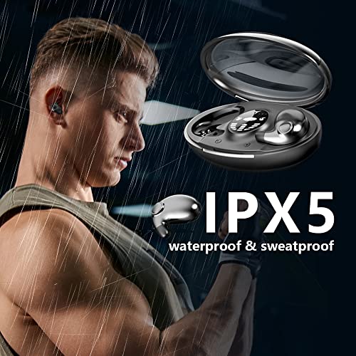 Invisible Sleep Wireless Earphone Ipx5 Waterproof, 2023 New Mini Hidden Earbud in-Ear Headphones, Wireless Bluetooth 5.3 Touch Control Headphones Sleep Noise Cancelling Earbuds (A_Black+White)