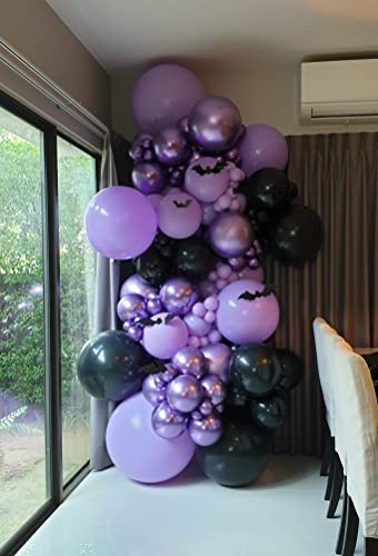 Zee Party Supply Purple Black Balloons Garland Arch 122 PCS Different Sizes 18 12 5 Inch for Gender Reveal Baby Shower Birthday Party Wedding Party Decoration