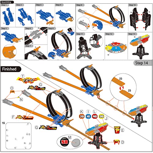 Race Car Track Set, Two-Player Competitive Car Race Track Toys for Kids, 2 High Speed Race Cars, 360° Loop Track Car Toys for Boy Girls Christmas Birthday Gift (B Race Car Set)