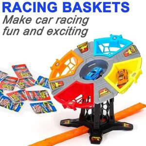 Race Car Track Set, Two-Player Competitive Car Race Track Toys for Kids, 2 High Speed Race Cars, 360° Loop Track Car Toys for Boy Girls Christmas Birthday Gift (B Race Car Set)