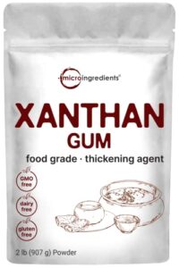 xanthan gum powder 2lb - premium food grade for cooking, keto baking, thickening soups & sauces, dressings, vegan friendly, non-gmo, gluten free