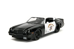 big time muscle 1:24 1979 chevy camaro z28 die-cast car, toys for kids and adults (police colors)