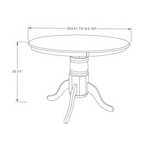 Glenwillow Home 42" Round Solid Wood Pedestal Dining Table in White