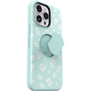 OtterBox iPhone 14 Pro (Only) OtterGrip Symmetry Series Case - POPPIES BY THE SEA (Blue), built-in grip, sleek case, snaps to MagSafe, raised edges protect camera & screen