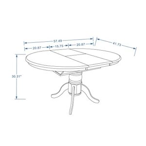 Glenwillow Home Single Pedestal Butterfly Leaf Dining Table with Self-Storing Leaf in Dark Walnut