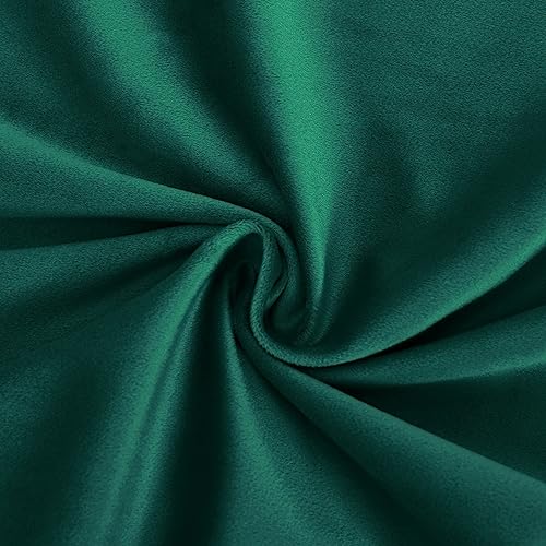 DWCN Dark Green Blackout Velvet Curtains 84 Inches- Refresh Bundleable Heavy Duty Thermal Insulated Noise Absorb Grommet Window Panels for Bedroom/Living Room Backdrop Decor, W52 x L84, Set of 2