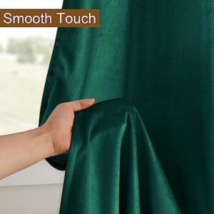 DWCN Dark Green Blackout Velvet Curtains 84 Inches- Refresh Bundleable Heavy Duty Thermal Insulated Noise Absorb Grommet Window Panels for Bedroom/Living Room Backdrop Decor, W52 x L84, Set of 2