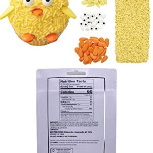 Spring Chick Cupcake Decorating Kit for ADORABLE Baby Chick Cupcakes! White Cake Mix, Vanilla Frosting, White Cupcake Liners and Candy Eyes, Orange Candy Beak, Yellow Candy Wings and Yellow Sprinkles. Cute Easter Spring Cupcake Decorations for Family, Kid