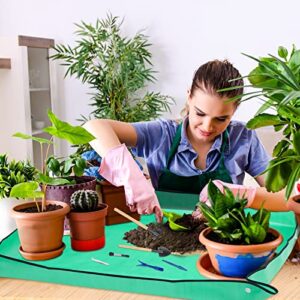 Plant Repotting Mat for Garden, 2 Pcs Waterproof Potting Mat Foldable Indoor Plant Mat Portable Square Gardening Mat Potting Tray with 6 Pcs Mini Garden Tools Set for Plant Lovers Gardening Gifts