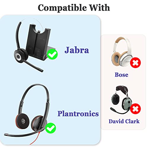 Plantronics Headset Ear Cushions Replacement Foam Ear Pads for Plantronics HW251N HW261N HW510 HW520 Blackwire C320 3210 3220 3320 Jabra PRO 920 Biz 2300 GN2000 Headphones (4 Pack)