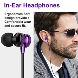 USB C Headphones for iPhone 15 Pro Max Google Pixel 8 7 7A 6 6A,Type C Earphones in Ear Wired Earbuds Headset Microphone for Samsung Galaxy S23 FE S22 Ultra S21 Z Flip 5 Fold Oneplus 11 iPad 10 Purple