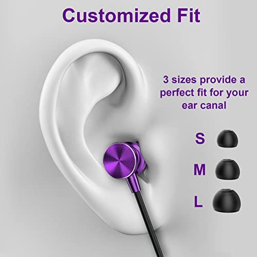 USB C Headphones for iPhone 15 Pro Max Google Pixel 8 7 7A 6 6A,Type C Earphones in Ear Wired Earbuds Headset Microphone for Samsung Galaxy S23 FE S22 Ultra S21 Z Flip 5 Fold Oneplus 11 iPad 10 Purple