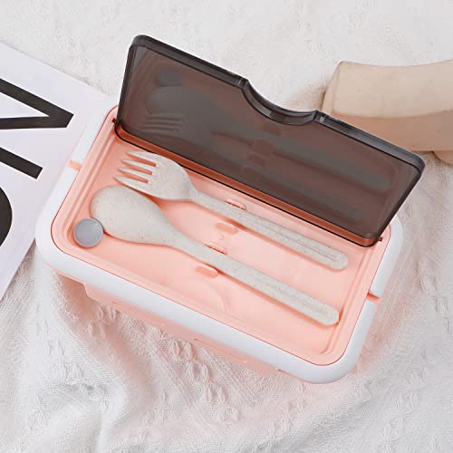 G-Ahora Versatile 2-Compartment Kitty Bento Boxes, Kitty Cat Lunch Box, Leak-Proof Lunchbox Bento Box with Utensil Set for Dining Out, Work, Picnic(LBOX Mel-B)