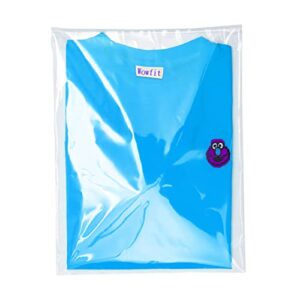 wowfit 100 count 11x15 inches clear cellophane plastic bags, resealable self-sealing cello bags great for packaging clothing, shirts, decorative wrappers, party favors, artwork and more