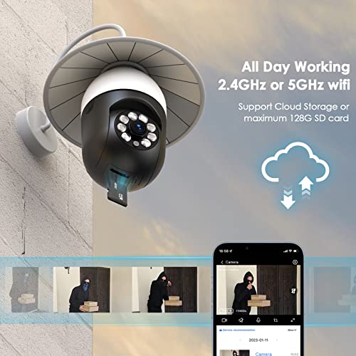 2.4GHz & 5GHz Light Bulb Security Camera Wi-Fi Outdoor, 360° Lightbulb Security Camera 1080P Wireless, Color Night Vision, Motion Detection, Compatible with Alexa/Google, E27/E26 Socket